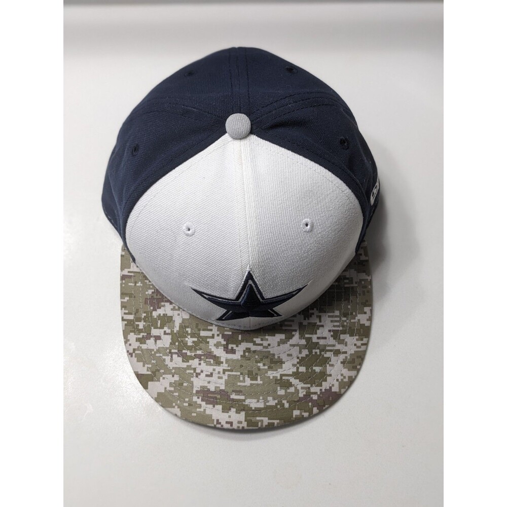Dallas Cowboys New Era Salute To Service 59FIFTY Fitted Hat 7 1/2 Blue Camo - Picture 4 of 11